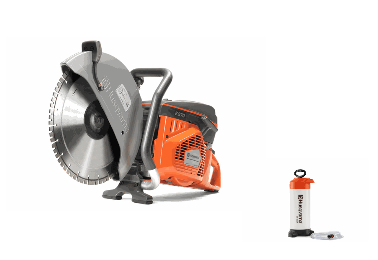 Husqvarna K970 spēka zāģis ar WT 10MP ūdens tvertni &mdash; komplekts nomai