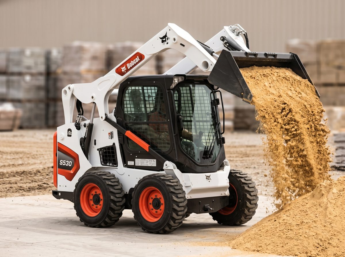 Bobcat S530 darbībā &mdash; Materiālu kraušana
