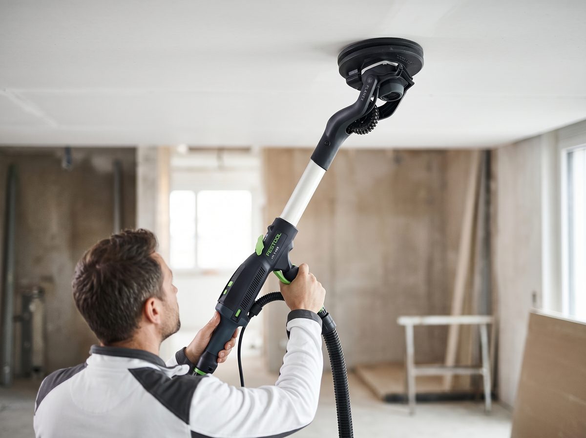 Festool Planex LHS 2 darbībā &mdash; Griesti